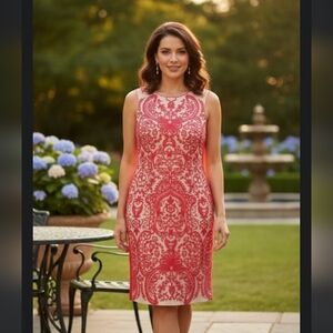 Like New Katherine Kelly Lace Embroidered Lined Dress